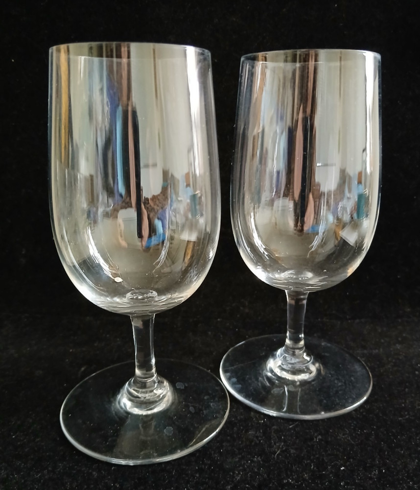 Baccarat Clear France Crystal Glasses Set Of Two 5.5″H Marked