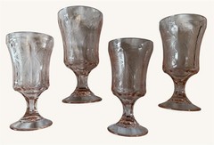 Indiana Glass “Madrid Recollection” Vintage Pink Water Goblets Set Of 4