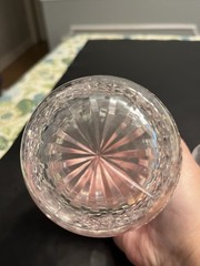 Waterford Style Crystal Vintage Tumble Up Bedside Carafe And Tumbler Glass