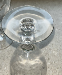 H820B~ Tiffin Crystal PETITE 6.5″ x 3.55″ WATER Glass Cut Leaf Pattern Vntg
