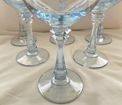 (6) American Stemware Crystal Princeton Blue Sapphire Hand Blown Wine Glasses