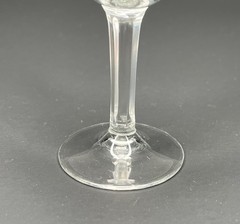 Vintage Etched Crystal Cordial Glasses Floral Faceted Hexagon Stem Set of 4 READ