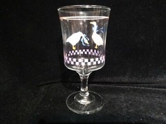 Tienshan Libbey Aunt Rhody Duck Goose Water Goblet Stemware 6.75″H 12oz