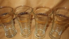 Ice Tea Glasses Libbey Tumblers trimmed in 22kt gold 4 10 ounce glasses