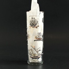VINTAGE LIBBEY NAUTICAL THEME TOM COLLINS GLASSES GOLD GILD