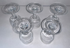 LOT OF 5 Crystal WINE GLASSES with Etched Wheat Leaf Design. Have other pieces
