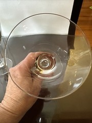 Vtg Skruf Sweden Encased Teardrop Stem Champagne/wine Glasses 6 Oz Set Of 7