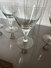 Vtg Skruf Sweden Encased Teardrop Stem Champagne/wine Glasses 6 Oz Set Of 7