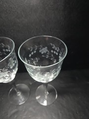 Weston Style Optic Crystal Water Goblets, Set Of 2, Floral Wine Glasses, Elegant