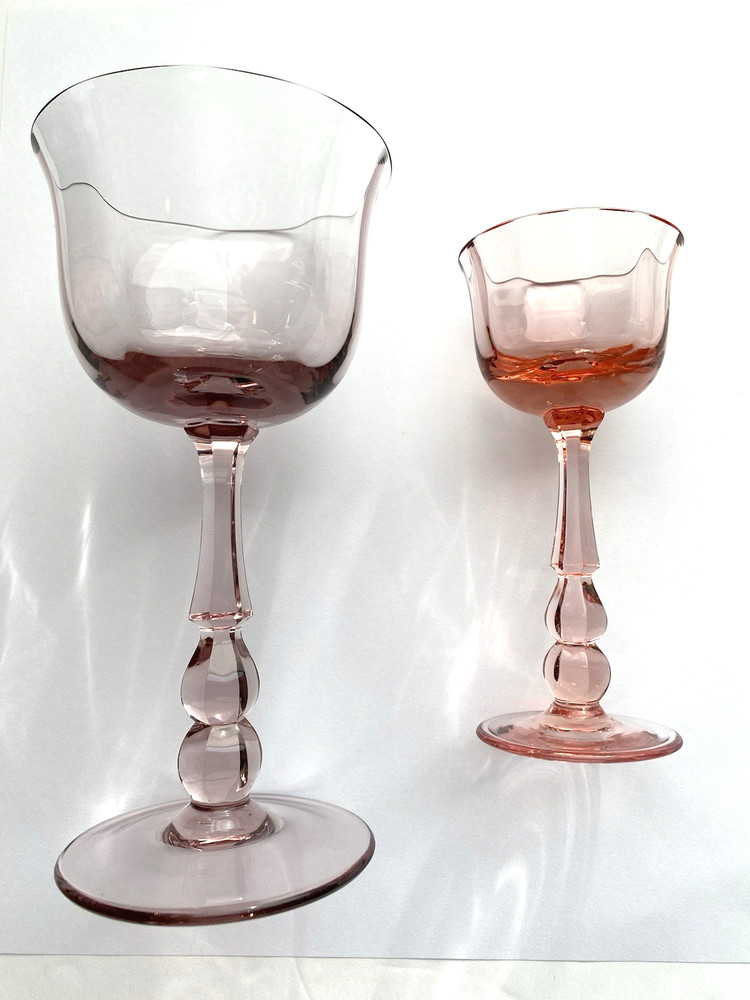 Mikasa Terrace Coral Cordial Optic Glass & Terrace Pink Wine Glass 2