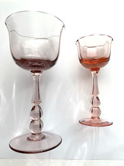 Mikasa Terrace Coral Cordial Optic Glass & Terrace Pink Wine Glass 2