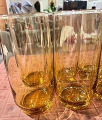Honey Gold MCM Vintage Ice Tea Tumblers Set Of 8 Likely Anchor Hocking or Libby
