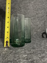 Anchor Hocking Essex Sea Glass Green Glasses, Set Of 3 Hexagon Tumblers 6 1/2 In