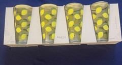Rakle. Set of 4 Lemon Tumblers Highball Glasses. NEW. Turkey.