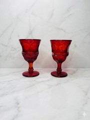Set Of 2 Fostoria Argus Ruby Stemmed Wine Glass – 4 3/4″ – 4 ounces