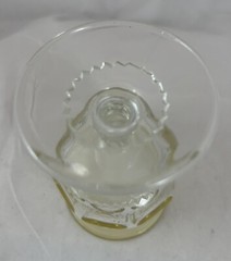 Set Of 4 Indiana Glass Yellow and Clear King’s Crown Thumbprint Cordial Glasses