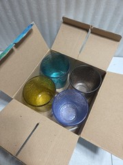 NoS – Vintage Libbey Frost Rocks Glasses Hammered Crinkle Barware Cups Set Of 4