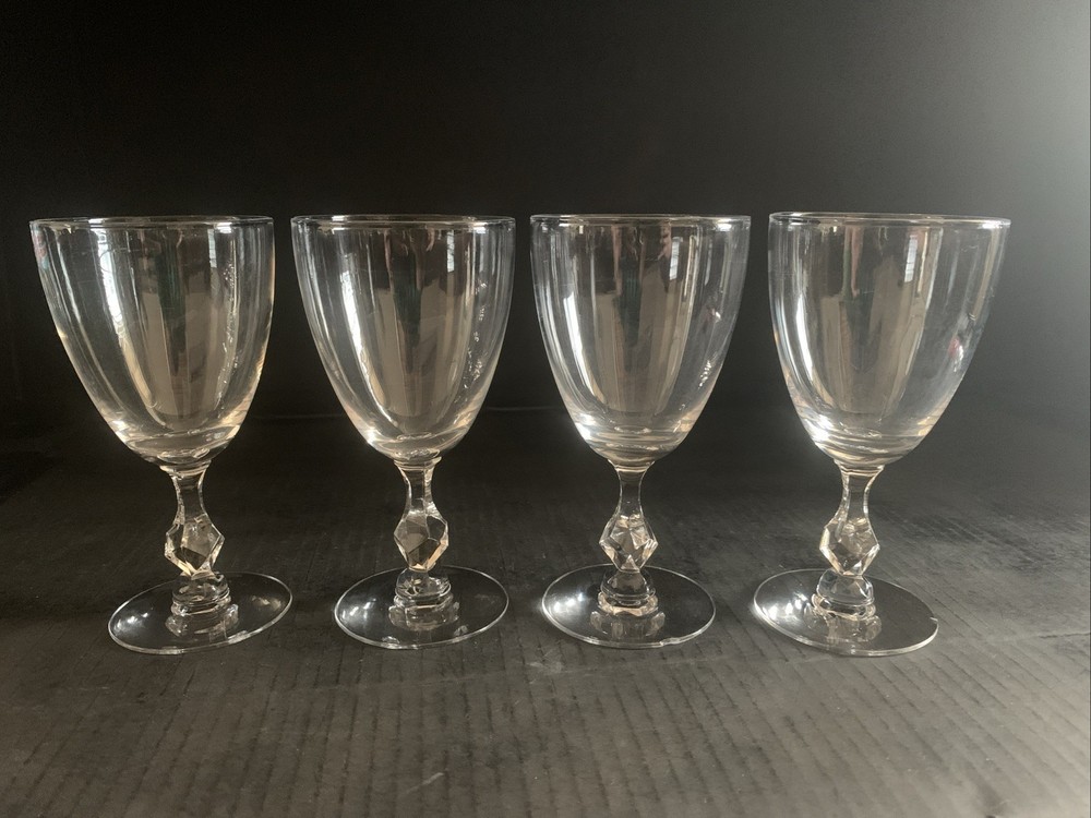 Tiffin Petite Water Goblets – 6 1/2″ Tall. Set Of 4 – See Description