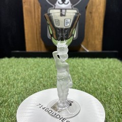 1 Vintage Crystal Port Glass Bayel Bacchus Male Nude Frosted Figural Stem 6”