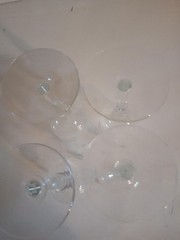 Set of 4 Vintage Etched Flower Wine Glasses