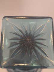 Indiana Glass Colony Park Lane Teal Blue Water Glass 4 1/2” Tall Vintage 2 Piece