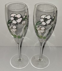 Champagne Flute PERRIER JOUET LE FLEUR BELLE Epoque Glasses Pair