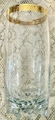 6 Vintage CIRCLEWARE «CLASSIQUE» GOLD ENCRUSTED RIM CRYSTAL HIGHBALL GLASSES