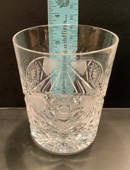 (3) Bohemian Whiskey Glasses Tumblers Hand-Cut Lead Crystal Hobstar Pinwheel Fan