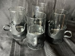 Vintage Set of 4 Corning Glas-Snap Plastic Glass Cups Hot Cold Coffee – 2 Sizes