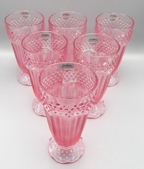 Gorham Crystal Emily’s Attic Pink Highball Glasses – Set of 6 – Made in Italy