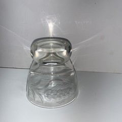 Vintage Set Of 3 Wheat Etched Low Ball Glasses 3” High MCM Heavy Round Bottom