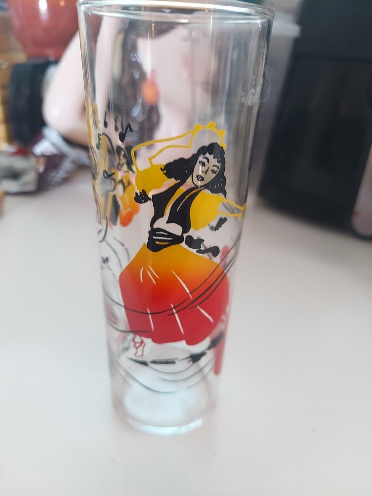 Vintage Barware Federal Glass Tom Collins Flamenco Dancer Glasses – Set of 3