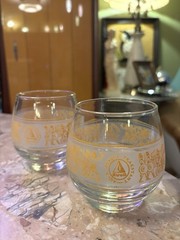 Federal Glass Roly Poly lowball cocktail glasses X2