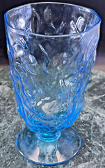 Seneca Driftwood Peacock Blue 5 1/2” Footed Water Goblet
