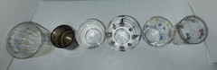 Lot of (6)Vintage Assorted MCM Drinkware Glasses Different Size Patterns Colors