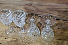4Pc Waterford Crystal Comeragh Wine Hock / Sherry Glasses, 4-1/2″ Ireland