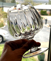 2 Mikasa Arctic Lights Vertical Cut Crystal Brandy Glass Snifters 5 3/4» NEW!