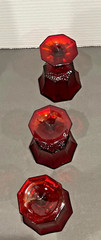 Vintage 70’s Octagonal Ruby Red Goblet Glass