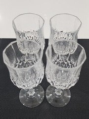 Cristal D Arques Longchamp Crystal Wine/Water Goblets Glasses 6.5 Lot Of 4