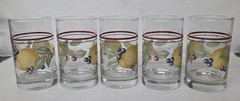 Vintage Corelle Coordinates Abundance 7oz Juice Glasses by Corning Set of 5