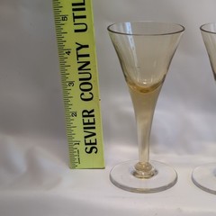 Vintage Cordial Amber Glasses Bar Ware