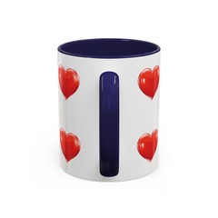 Valentine «Be Mine» Accent Coffee Mug — Heart & Kisses (11/15 oz)