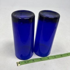 VTG Lot of 2 Reims France Cobalt Blue Tall Tumbler Drinking Water Glasses 5.5″