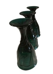 (3) Noritake Evergreen Sweet-Swirl Wine Glasses 7 3/8″ X 3 3/4″Dark Green Color!