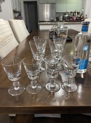 Val St Lambert State Plain Water Goblet Glasses Large And Small Lot Of 16 Total