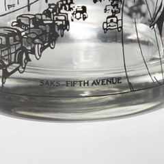 Four (4) Saks Fifth Ave. Gatsby Deco Style Tumbler Cocktail Glasses, 4.25″h