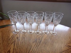 Etched Sherry Cordial Liquor Stars 5 1/8″ Cut 2.5 Oz – Set of 6