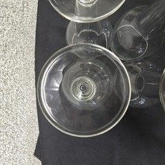 Clear Pressed Glass Goblets Set 4 Footed Water Wine Glasses Contemporary Modern