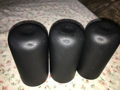 3 Vintage Flat Black Glass Roly Poly Tumbler 5 7/8″ tall x 3″ diameter All Onyx