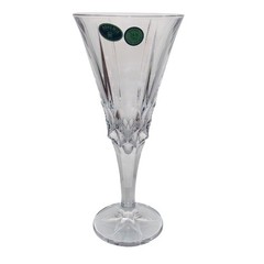 Bohemia Crystal Wine Glasses Deep Cut Thick Heavy Trumpet Stemware Set of 3